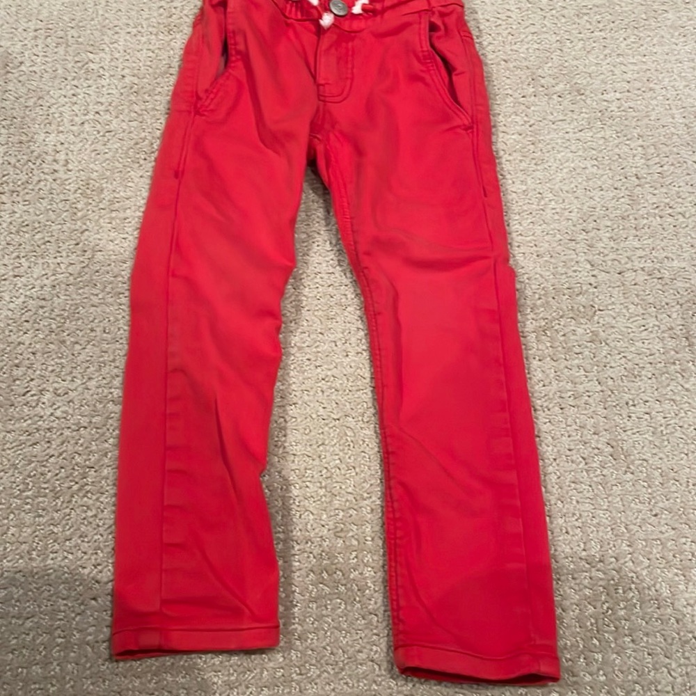 Mini Boden 3T red pants. Zipper and elastic waist